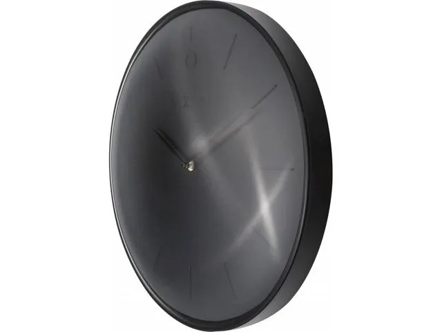 OUTLET Wandklok NeXtime Glamour Ø40cm metaal zwart streepaanduiding
