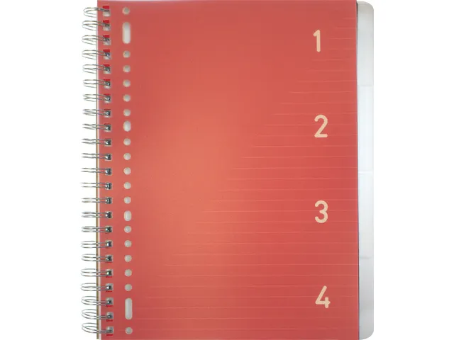 4 in 1 blok Kangaro A4 gelinieerd. Rode cover