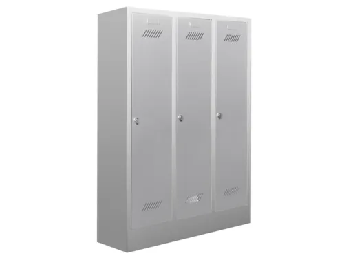 lockerkast v. kinderen,HxBxD 1600x930x500mm,3vak,RAL7035,front RAL5012
