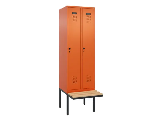 locker met bank,voor scheiding van kleding,HxBxD 2120x600x815mm,2vak