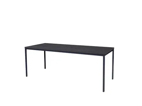 Domino Basic Tafel Vaste Hoogte 200x80 houtprint schaduw zwart 4-poots