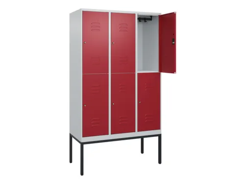 dubbeldekse locker,HxBxD 2120x1200x500mm,3x2vak.,vak B 400mm,cil.-slot