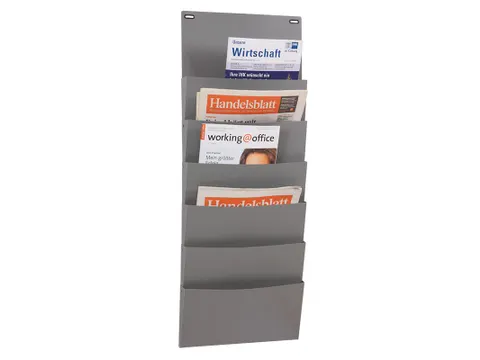 kantoorplanner,6vakken,HxB 900x345mm,plank(en) PP,antraciet