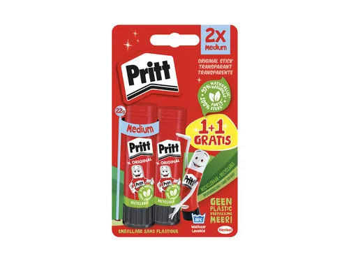 Lijmstift Pritt Stick Original 22gr blister à 1 + 1 stuk gratis Promo