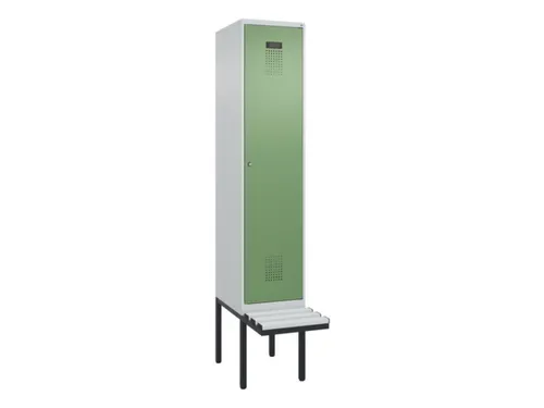 locker met bank,voor scheiding van kleding,HxBxD 2120x400x815mm,1vak