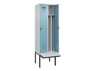 locker met bank,voor scheiding van kleding,HxBxD 2120x600x815mm,2vak - 1