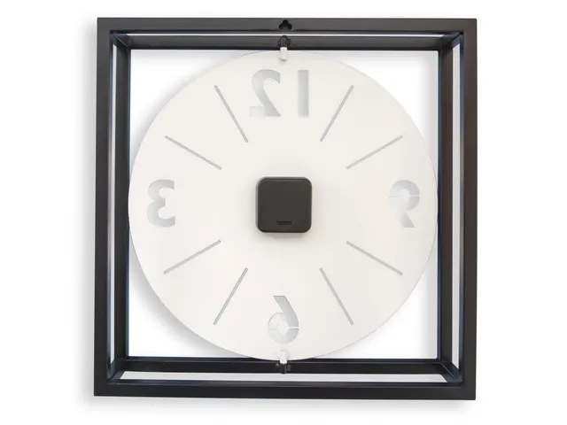 Tafel/wandklok NeXtime Time Frame 40x40cm wit metaal