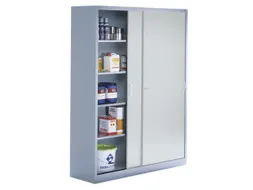 schuifdeurkast,HxBxD 1950x1600x600mm,romp RAL7035,front RAL7035