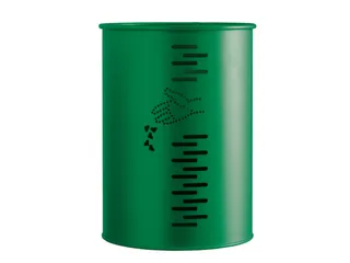 prullenmand,22l,HxØ 390x290mm,paalmontage,romp staal groen - 1