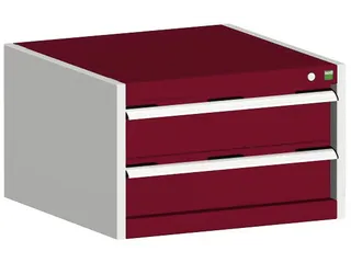 ladekast HxBxD 400x650x525mm 2laden RAL7035 front RAL3004 - 2
