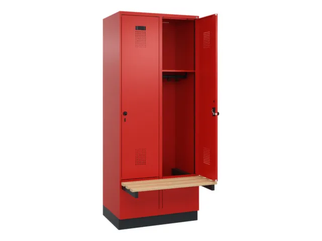locker met bank,HxBxD 1950x800x815mm,2vak,vak B 400mm,draaigrendel
