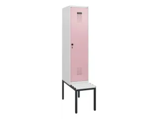 locker met bank,HxBxD 1950x400x815mm,1vak,vak B 400mm,draaigrendel - 2