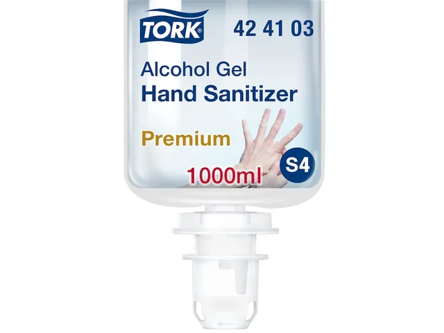 Alcohol gel Tork S4 voor handdesinfectie ongeparfumeerd 1000ml 424103