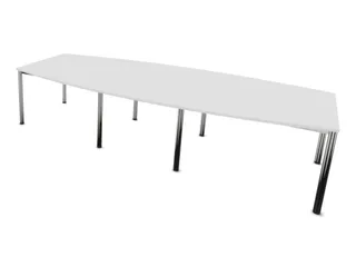 vergadertafel,HxBxD 740x3200x1400mm,vatvormig,Bl-wit - 2