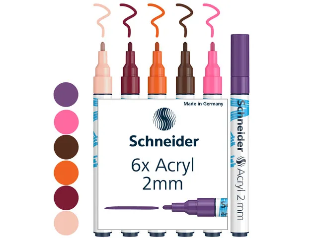 Marqueur acryl Schneider Paint-It 310 2mm étui 6st.