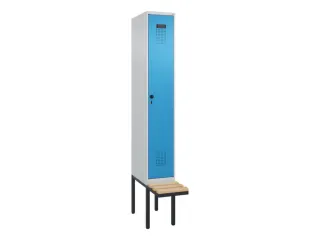 locker met bank,HxBxD 2120x300x815mm,1vak,vak B 300mm,draaigrendel - 3