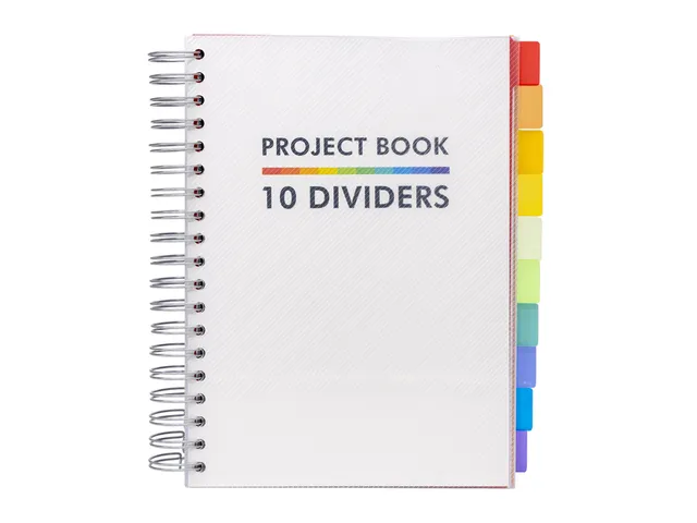 Projectboek Pukka White B5 lijn 10-tabs 200vel/400 pagina's 80 gram