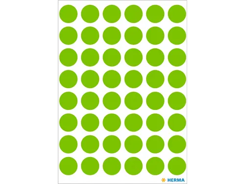 HERMA 1868 Multipurpose etiketten Rond 13mm Fluor Groen 240 stuks