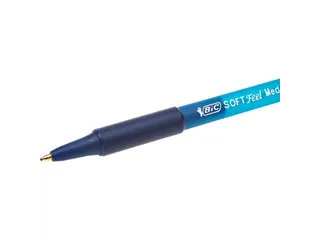 Balpen Bic soft feel grip clic medium blauw - 3