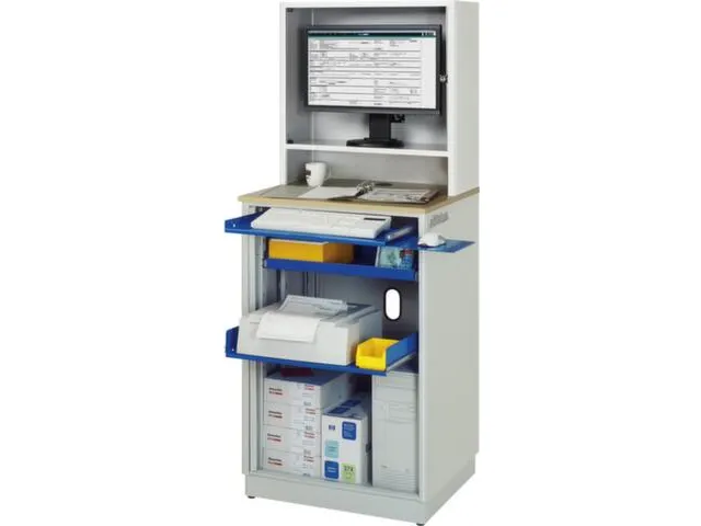 pc-kast,HxBxD 1810x720x660mm,monitorvak,toetsenbord-/muisblad