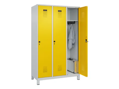 locker,HxBxD 1950x1200x500mm,3vak,vak B 400mm,draaigrendel,voeten