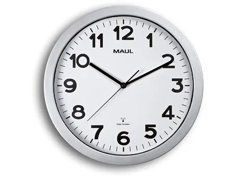 MAULstep wandklok, radiogestuurd, diameter 35 x 5 cm, kunststof kader,