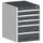 ladekast HxBxD 700x525x525mm 5laden romp RAL7035 front RAL7016