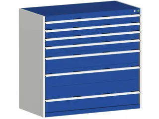 ladekast HxBxD 1200x1300x750mm 7laden romp RAL7035 front RAL5010 - 1