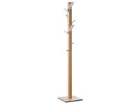 Staande Kapstok 6Jas-/2Tashaken Hout/polystyreen Naturel/wit