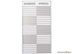 In-uit Bord 20 Namen Aluminium Aan/afwezigheidsbord Wit