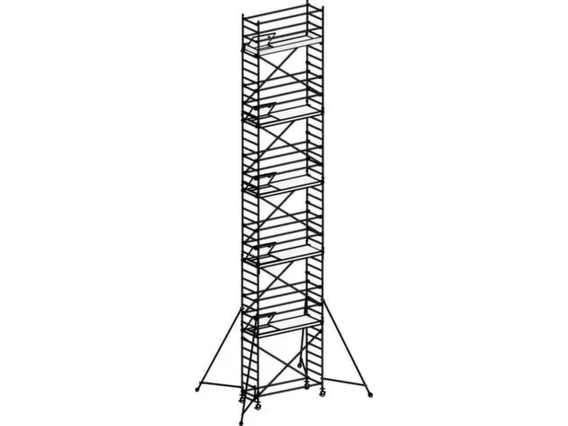 échafaudage roulant,portée H 12,4m,échafaudage H 11,64m