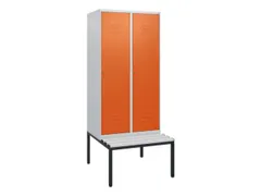 locker met bank,HxBxD 1950x800x815mm,2vak,vak B 400mm,cil.-slot