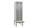 locker met bank,voor scheiding van kleding,HxBxD 2120x600x815mm,2vak