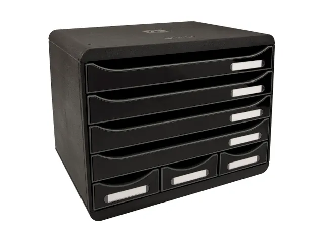 Module de classement Storebox 7 tiroirs Glossy - Noir brillant