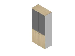 Vitrinekast 2000X900X450Mm Glazen Deur 4Xhouten Vloer Aluminium Eiken - 1