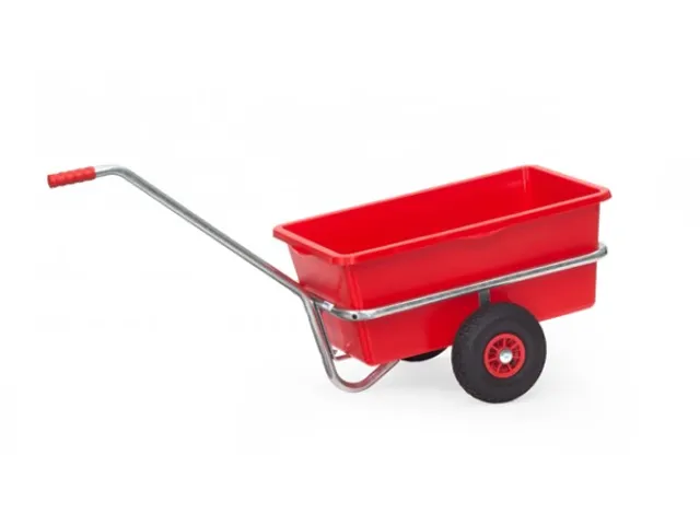 Handtrekwagen 6101L vuurverzinkt, kunststof bak 632x332mm Luchtbanden