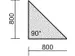 angle de liaison,90 °,lxP 800x800mm,panneau gris clair,angulaire