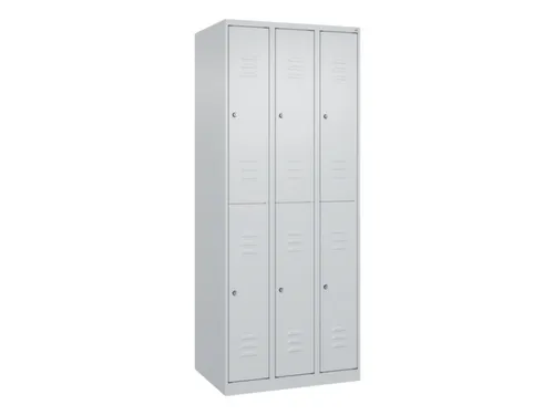 dubbeldekse locker,HxBxD 1850x750x500mm,3x2vak.,vak B 250mm,cil.-slot