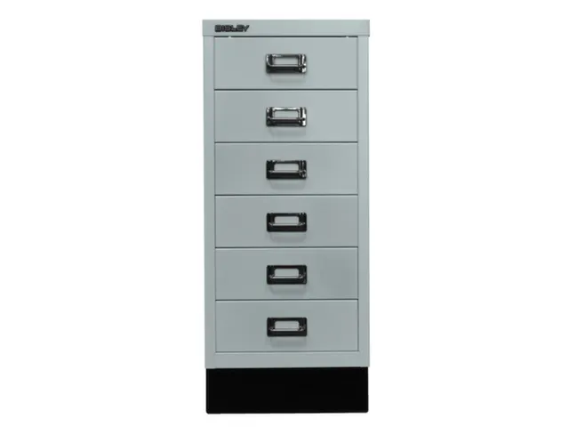 kantoor-ladekast HxBxD 670x279x380mm 6 laden romp lichtgrijs staal