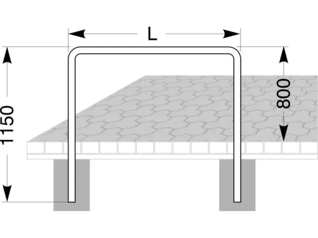 Arceau Pour Cycles H (Utile) X L 800X1000 Mm D 48 Mm À Sceller Ac