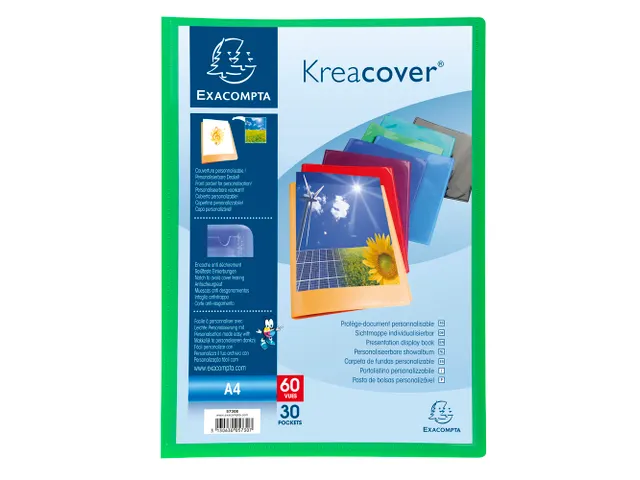 Protège-documents en polypropylène semi rigide Kreacover Opaque 60 v