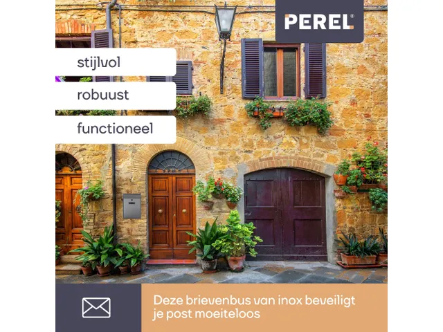 Brievenbus Ibiza Inox Grijs met naamplaatje incl. 2 sleutels 36x26x8cm