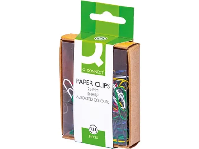 Papierklem 26mm Geassorteerde Kleuren Doos 125 Stuks Ophangbaar