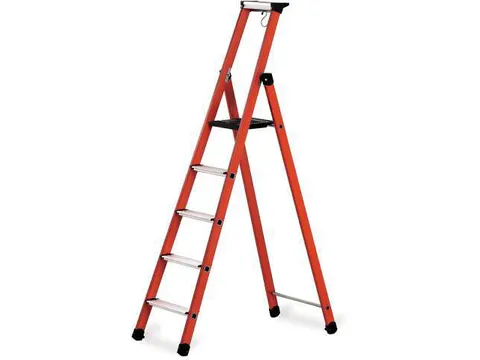 Boktrap,bomen fiberglas,treden aluminium,7treden incl. bordes,L 2,40m