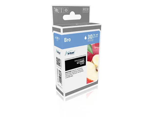 AS15985 BROTHER LC985BK DCPJ/MFCJ Inkt zwart rebuilt 300pagina's 8,7ml