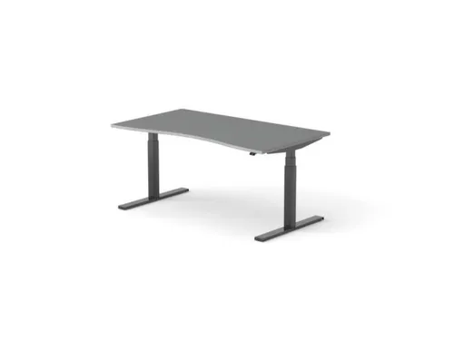 Elektrisch ihv bureau,HxBxD 650-1310x1600x900/800mm,blad donkergrijs