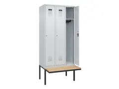 locker met bank,HxBxD 2120x900x815mm,3vak,vak B 300mm,cilinderslot