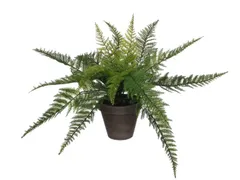 Kunstplant Mica Varen groen in pot Stan grijs 38x50cm