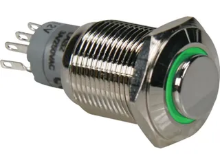 Hoge Ronde Metalen Schakelaar Spdt 1NO 1NC - Groene Ring - 1