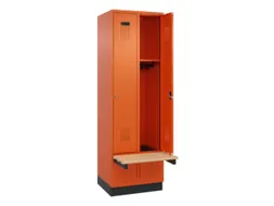 locker met bank,HxBxD 1950x600x815mm,2vak,vak B 300mm,cilinderslot